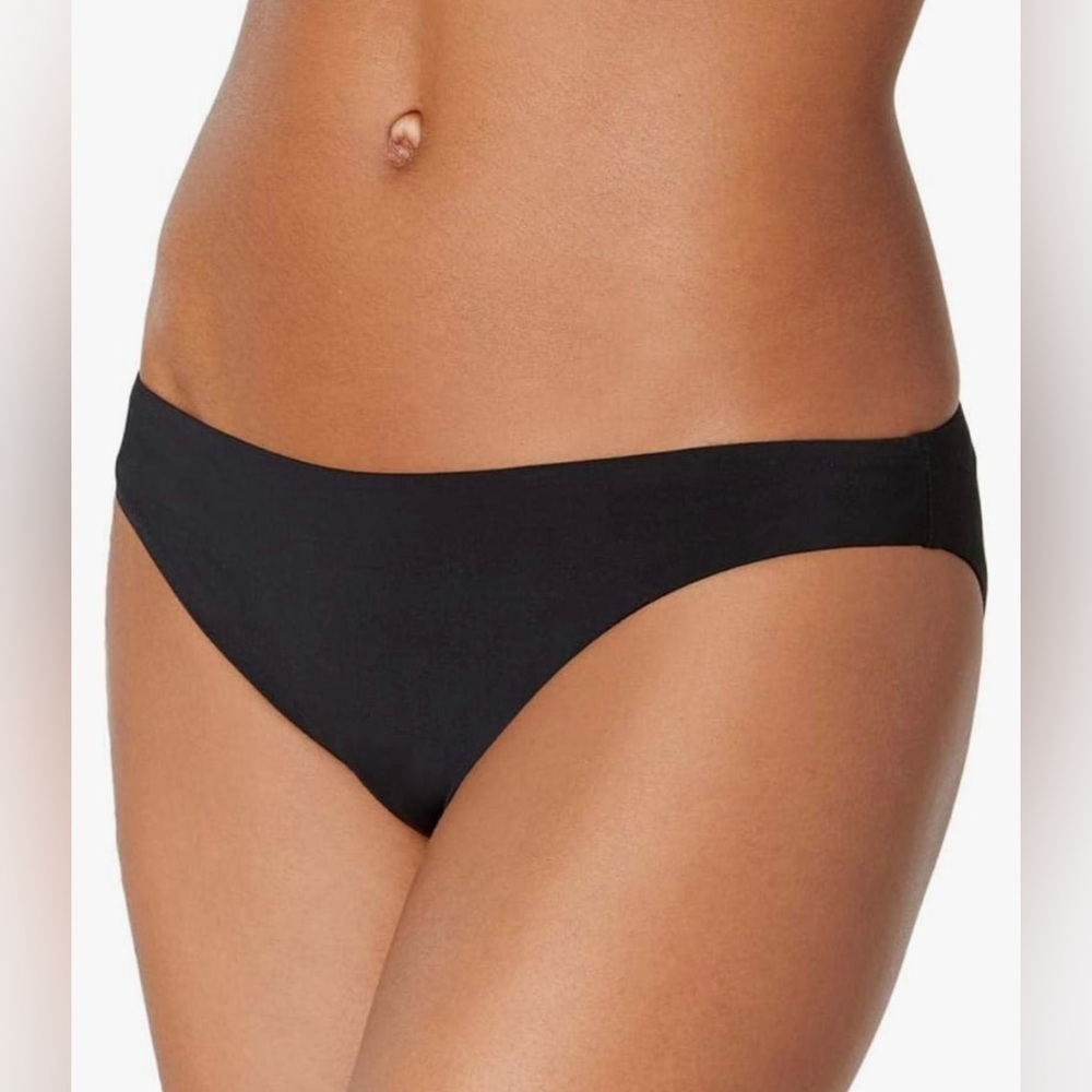 Bar III Sexy Bikini Bottoms Women's Size Medium Ruched Back Solid Black NWOT